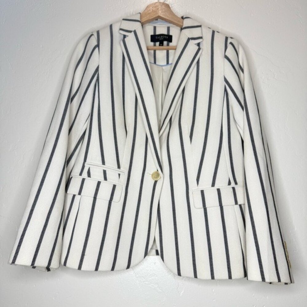 Talbots feminine breeze chic classic Vertical Lined Single Button pockets 10P - Picture 5 of 13